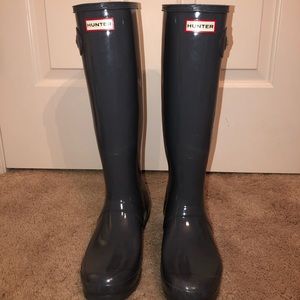 Tall Hunter rain boots.